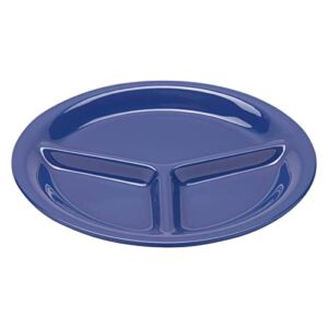 g.e.t. cp-10-pb heavy-duty 3-compartment divided plastic plates, 10.25", peacock blue (set of 12)