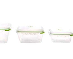 Ozeri INSTAVAC Green Earth Food Storage Container Set, BPA-Free 8-Piece Nesting Set with Vacuum Seal and Locking Lids