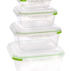 Ozeri INSTAVAC Green Earth Food Storage Container Set, BPA-Free 8-Piece Nesting Set with Vacuum Seal and Locking Lids