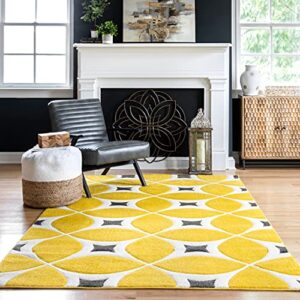 nuloom gabriela contemporary trellis area rug, 5x8, sunflower