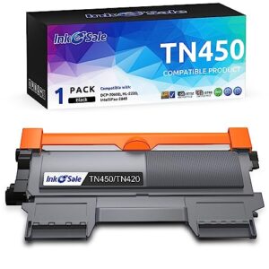 ink e-sale compatible toner cartridge replacement for brother tn420 tn450 1 pack, use for brother hl-2270dw hl-2280dw hl-2230 hl-2240d mfc-7240 mfc-7360n mfc-7460dn mfc-7860dw intellifax 2840 2940