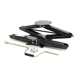 Lippert Manual 30" RV Scissor Jack Kit for 5th Wheels, Travel Trailers, Set of Two, 5,000 lb. Load Capacity, Anti Rust Coating, Universal Bolt-On Installation, Bow-Tie Base, Crank Handle - 285344