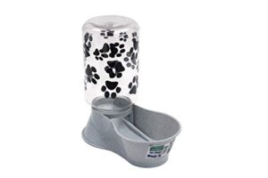 lixit reversable water or dry food feeders for cats and dogs (large, granite)