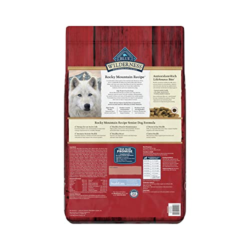 Blue Buffalo Wilderness Rocky Mountain Recipe High Protein, Natural Senior Dry Dog Food, Red Meat 22-lb