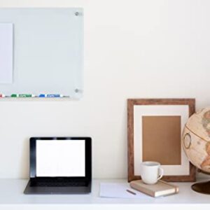 Audio-Visual Direct Magnetic White Glass Dry-Erase Board Set - 23 5/8 x 35 1/2 Inches -