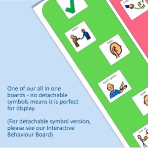 A3 Behaviour Display Chart Display Poster – Wipedown Visual Symbol Board for Behaviour Management compatible with PECS Symbols & Boardmaker PCS Software (ADHD, ASD, Autism, Kids, Children, Toddlers)