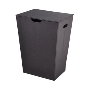 Gedy Alianto Color Rectangular Laundry Basket Made from Faux Leather, Wenge