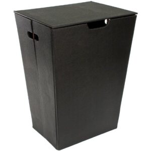 gedy alianto color rectangular laundry basket made from faux leather, wenge