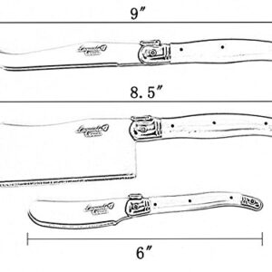 Laguiole By FlyingColors Cheese Knife Butter Knife Spreader Set, Stainless Steel, Black Color Handle, 3 Pieces