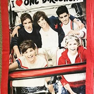 DT Homes I Heart One Direction Fleece 1D No-Sew Throw Blanket Kit - Includes Front & Back Panel (48" X 60") FL48