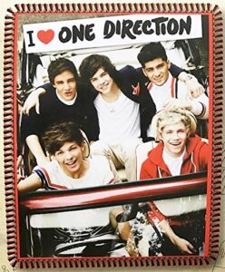 dt homes i heart one direction fleece 1d no-sew throw blanket kit - includes front & back panel (48" x 60") fl48