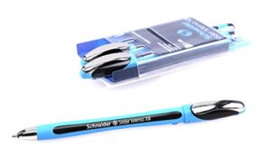 schneider slider memo xb ballpoint pen, black, pack of 3 pens (150294)