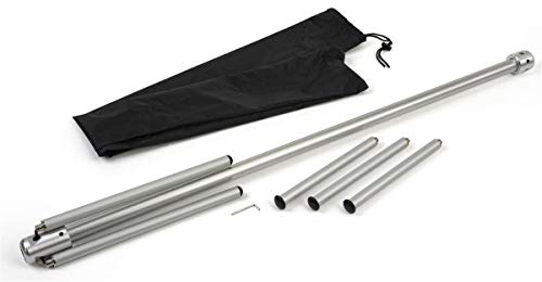 Displays2go Three-Way Straight Arm Garment Rack, Portable- Aluminum