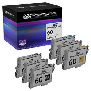 speedy inks remanufactured ink cartridge replacement for epson t060120 ( black,cyan,magenta,yellow , 6-pack )