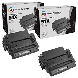 ld products compatible replacement for hp 51x q7551x high yield toner cartridge for laserjet m3035 mfp, p3005d, p3005n, m3027x mfp, m3035xs mfp, p3005, p3005dn, m3027 mfp, p3005x (black, 2-pack)