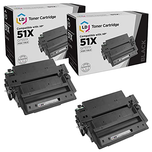 LD Products Compatible Replacement for HP 51X Q7551X High Yield Toner Cartridge for Laserjet M3035 MFP, P3005d, P3005n, M3027x MFP, M3035xs MFP, P3005, P3005dn, M3027 MFP, P3005x (Black, 2-Pack)