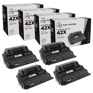 ld products compatible toner cartridge replacements for hp 42x q5942x high yield (black, 4-pack) for hp laserjet / multifunction printers 4250, 4250tn, 4350n, 4250dtn, 4350tn, 4250dtnsl, 4350dtn
