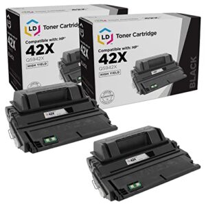 ld products compatible toner cartridge replacement for hp 42x q5942x high yield (hp 42x black, 2-pack) for laserjet 4250, 4250tn, 4350n, 4250dtn, 4350, 4350tn, 4250dtnsl, 4350dtn, 4250n, 4350dtnsl