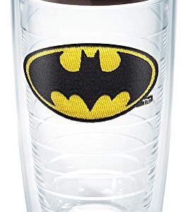 Tervis 1083744 Batman Tumbler with Emblem and Black Lid 16oz, Clear