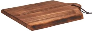 rachael ray pantryware wood cutting board with handle/ wood serving board with handle - 14 inch x 11 inch, brown