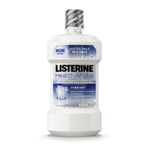 listerine healthy white vibrant multi-action fluoride mouth rinse, foaming anticavity mouthwash for whitening teeth and fighting bad breath, 16 fl. oz