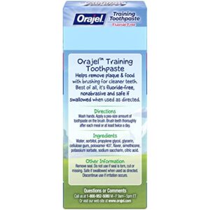 Orajel Toddler Training Toothpaste Tooty Fruity Flavor 1.50 Oz (Pack of 2)