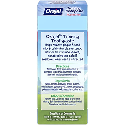 Orajel Toddler Training Toothpaste Tooty Fruity Flavor 1.50 Oz (Pack of 2)