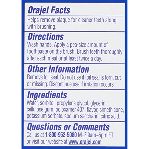 Orajel Toddler Training Toothpaste Tooty Fruity Flavor 1.50 Oz (Pack of 2)