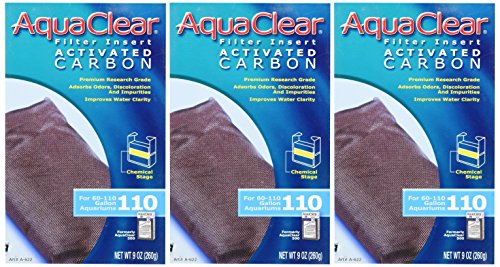 Hagen 3-Pack AquaClear 9-Ounce Activated Carbon Water Filter Insert for Aquarium (3-Pack)