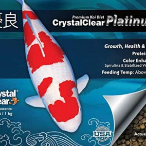 CrystalClear Platinum Rapid Growth Koi Fish Food with Added Vitamins & Spirulina, 3mm Pellets, 2.2 Pounds