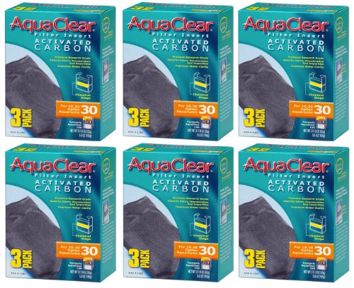 Aquaclear Activated Carbon Insert, 30-Gallon Aquariums, 3-Pack (6-Pack)