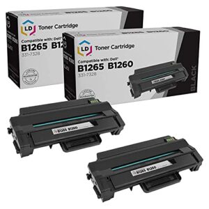 ld products compatible toner cartridge replacement for dell 331-7328 high yield (black, 2-pack) compatible with laser b1265dfw and multi-function: b1260dn, b1260dnf, & b1265dnf