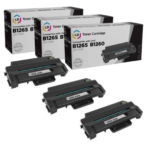 ld ld products compatible replacement for dell 331-7328 (dryxv) set of 3 high yield black toner cartridges compatible with dell b1260dn, b1265dnf, b1260dnf, b1265dfw printers