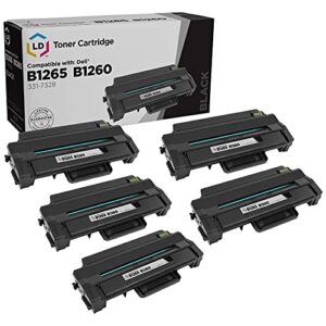 ld ld products compatible replacement for dell 331-7328 (dryxv) set of 5 high yield black toner cartridges compatible with dell b1260dn, b1265dnf, b1260dnf, b1265dfw printers