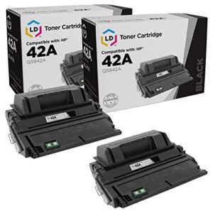ld products compatible toner cartridge replacements for hp 42a q5942a (black, 2-pack) for laserjet 4250, 4250tn, 4350n, 4250dtn, 4350, 4350tn, 4250dtnsl, 4350dtn, 4250n, 4350dtnsl, 4240, 4240n