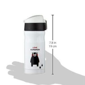 Living Water Bottle, 11.2 fl oz (330 ml), Kumamon, Direct Drinking, One-Touch, Open, Vacuum Insulated, Stainless Steel Bottle, Hot and Cold Insulation