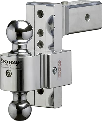 Fastway Flash STBM DT-STBM6625 Adjustable Silent Tow Ball Mount with 6 Inch Drop, 2.5 Inch Shank, and Chrome Plated Balls