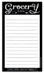 magnetic notepad for grocery list - chalkboard style - funny shopping list, 7 x 4.25 inch, 50 sheets - notepad, memo pad for recipes, reminders for fridge, kitchen, home, office