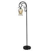 décor therapy pl1579 64 inch textured bronze floor lamp with mercury glass globe, 64", brown