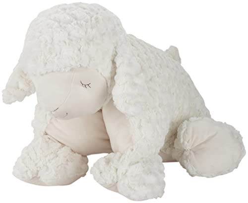 Mina Victory Plush Lines Foldable Lamb Stuffed Animal Ivory 18" x 22" Throw Pillow