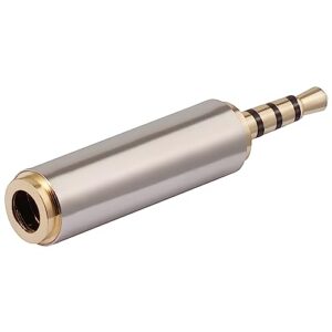 jacobsparts 2.5mm male to 3.5mm female stereo audio headphone jack adapter converter, gold plated