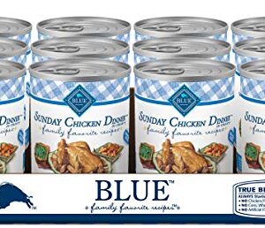 Blue Buffalo Family Favorites Natural Adult Wet Dog Food, Sunday Chicken 12.5-oz can (Pack of 12)