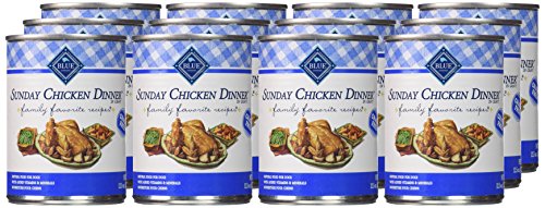 Blue Buffalo Family Favorites Natural Adult Wet Dog Food, Sunday Chicken 12.5-oz can (Pack of 12)