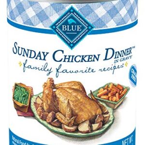 Blue Buffalo Family Favorites Natural Adult Wet Dog Food, Sunday Chicken 12.5-oz can (Pack of 12)