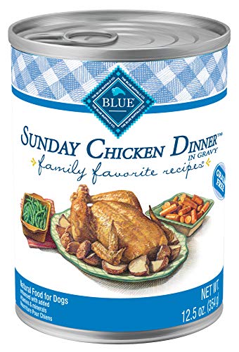 Blue Buffalo Family Favorites Natural Adult Wet Dog Food, Sunday Chicken 12.5-oz can (Pack of 12)