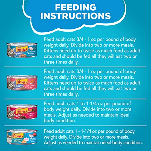 Purina Friskies Wet Cat Food Variety Pack, Fish-A-Licious Shreds, Prime Filets & Tasty Treasures - (32) 5.5 Oz. Cans