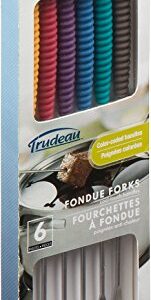 Trudeau Meat Forks with Silicone Handles Fondue Set, Standard, Multicolored