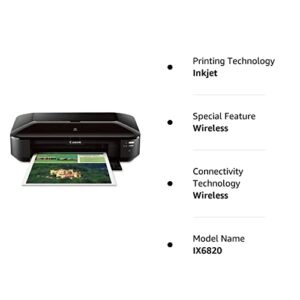 Canon Ix6820 Wireless Inkjet Printer, 150Sht Cap, 23-Inch X12-Inch X6-Inch , Black