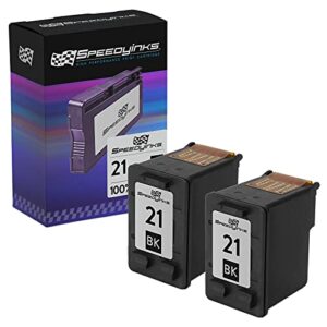 speedy inks remanufactured ink cartridge replacement for hp 21 c9351an (black, 2-pack)