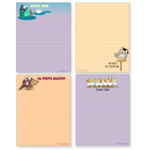 stonehouse collection four funny notepad assorted pack - great gift set - 4.25 x 5.5in - 50 sheets per pad